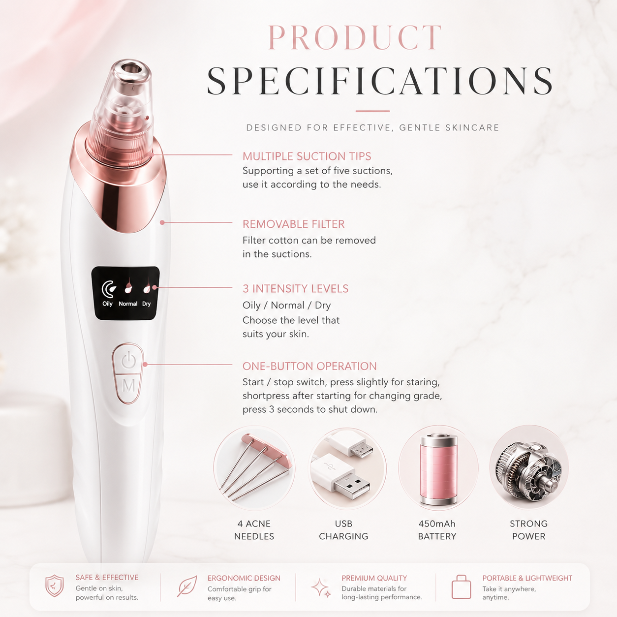 5-in-1 Rechargeable Facial Cleansing Device