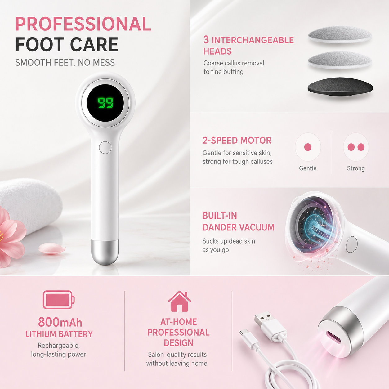 Rechargeable Electric Foot Callus Remover